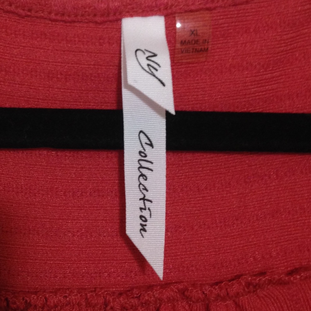 NY Collection Red Rust Button-up Vest Tank - Picture 2 of 10
